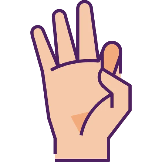 Illustration of a hand forming a mudra